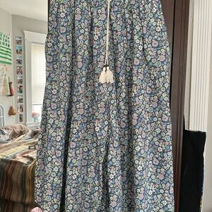 American Eagle Floral Maxi Skirt Large- Blue and Lavender